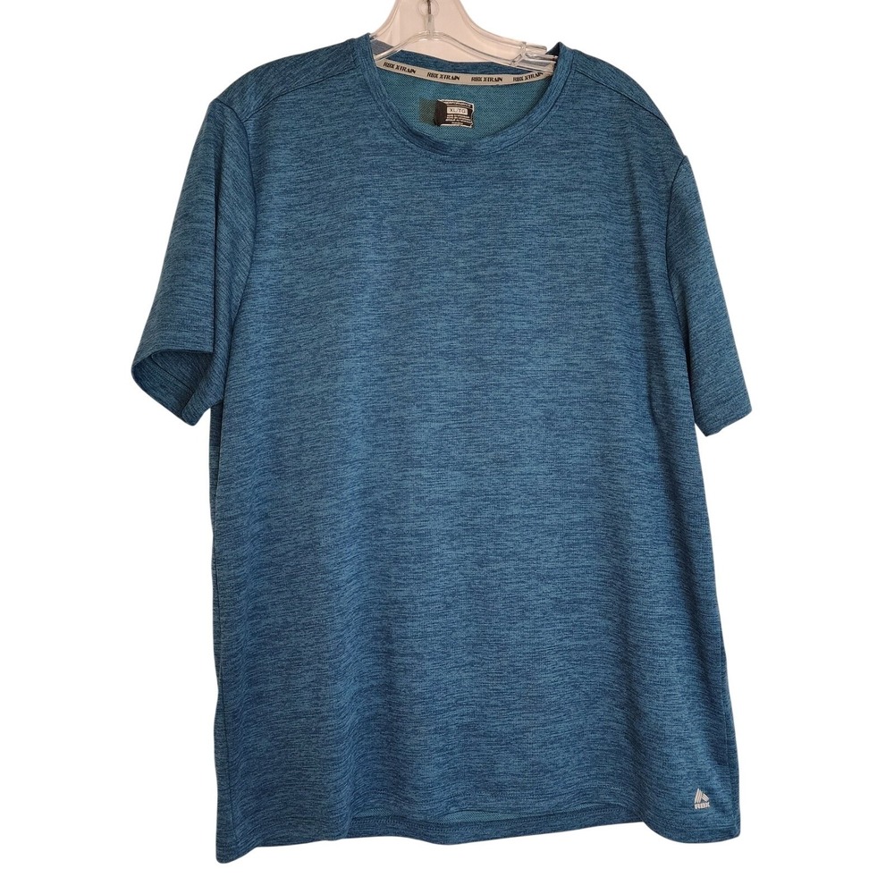 RBX X-Train Mens XL Blue‎ Teal Space Dye X-Dri Performance T-Shirt CRM2078